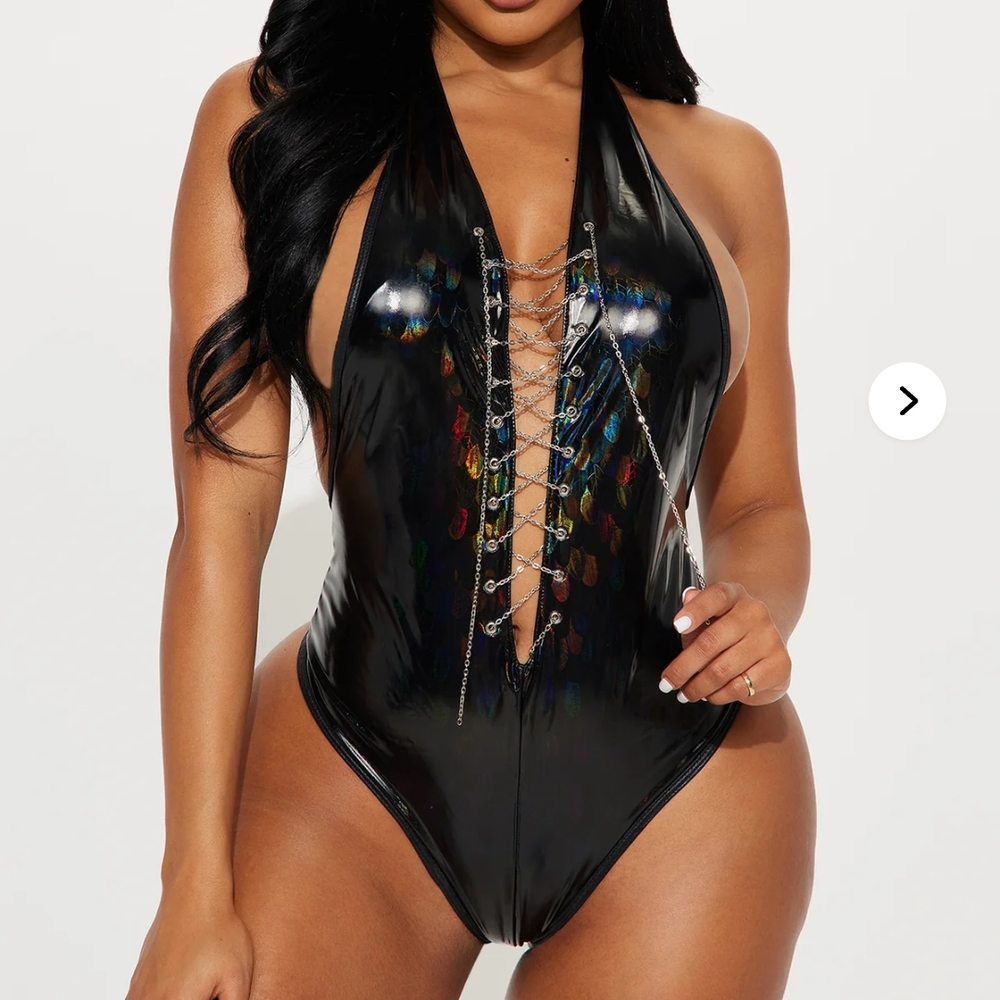 Fashion Nova Black Halter Swimsuit